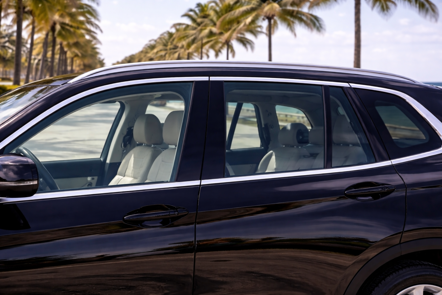 Car front view for tint comparison